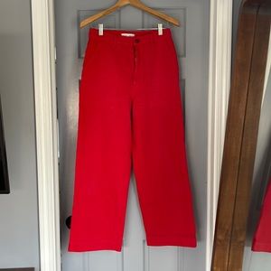 ALEX MILL WIDE LEG RED JEANS SIZE 4